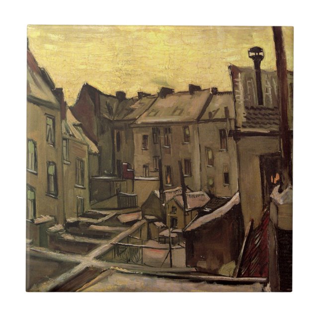 Rückgrat der alten Häuser von Vincent van Gogh Fliese (Vorderseite)