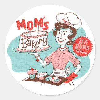 Rückhaltekleber für die Bäckerei der Mama — rund Runder Aufkleber