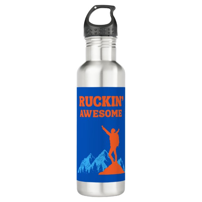 Ruckin' Phantastisch für die Rucksackwanderung Edelstahlflasche (Vorderseite)