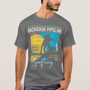 Rückkanal Pipeline Retro Surfbrett Hawaii Surf Oah T-Shirt