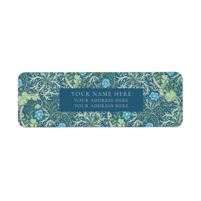 RÜCKKEHR ADRESSE ETIKETT : WILLIAM MORRIS : SEAWEE (Vorne)