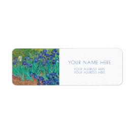 RÜCKKEHR-ADRESSE-LABEL IRISES 1889 Van Gogh