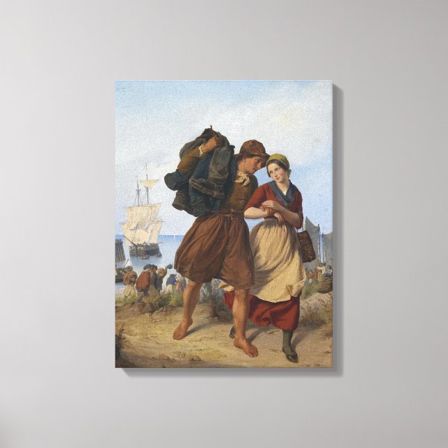 Rückkehr des Fischers (von Rudolf Jordan) Leinwanddruck (Vorderseite)