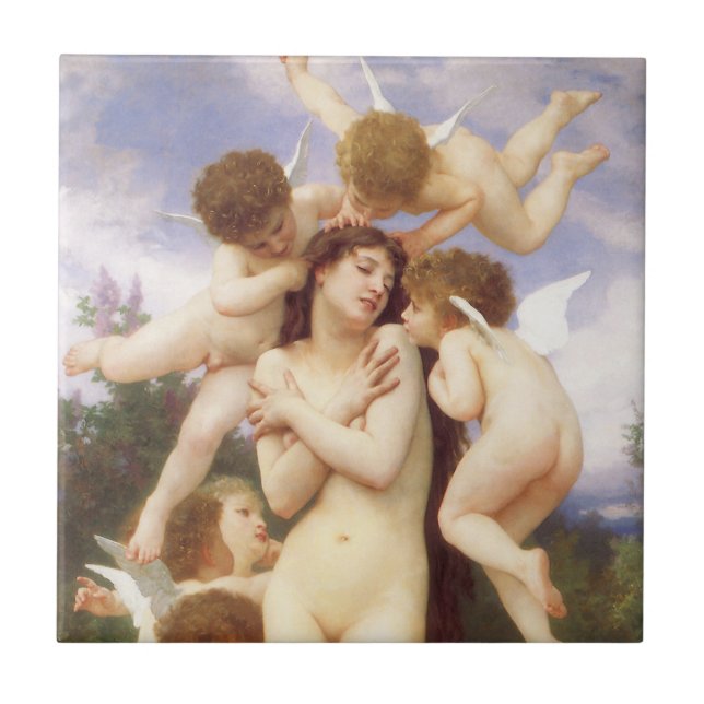 Rückkehr des Frühlings (Le Printemps) von Bouguere Fliese (Vorderseite)