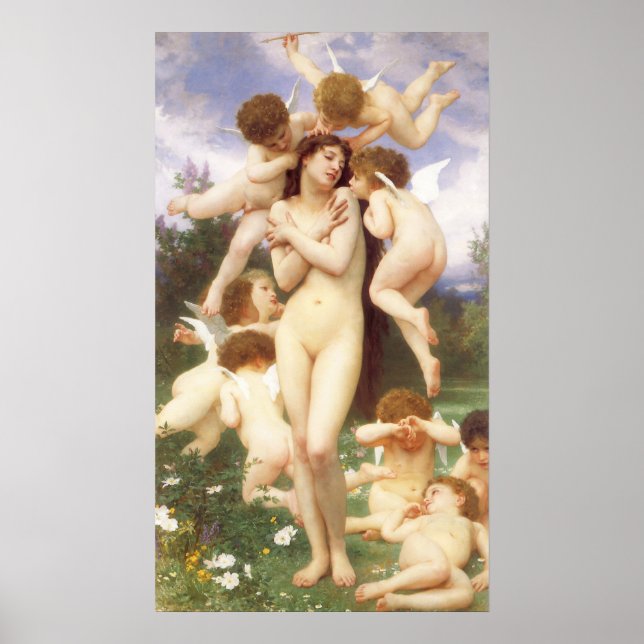 Rückkehr des Frühlings (Le Printemps) von Bouguere Poster (Vorne)