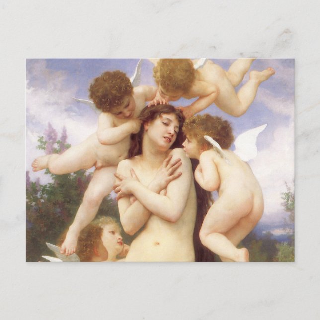 Rückkehr des Frühlings (Le Printemps) von Bouguere Postkarte (Vorderseite)