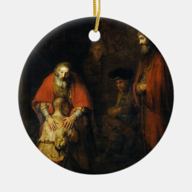 Rückkehr des Prodigal Son durch Rembrandt Keramik Ornament (Vorne)