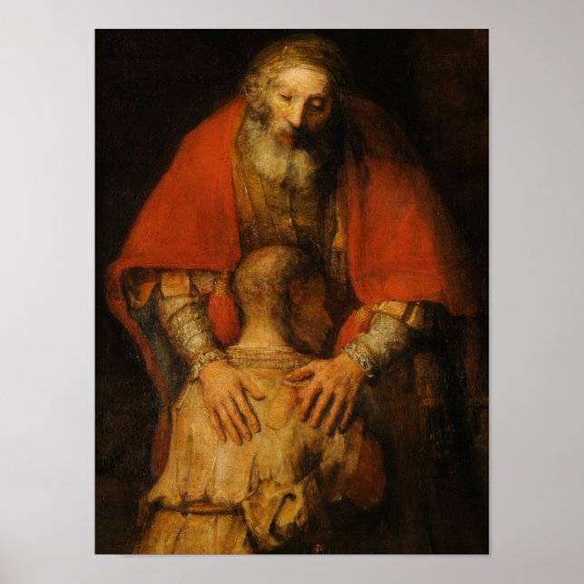 Rückkehr des Prodigal Son durch Rembrandt Poster (Vorne)