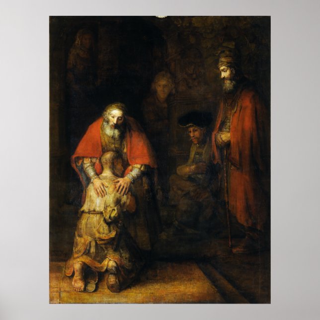 Rückkehr des Prodigal Son durch Rembrandt Poster (Vorne)