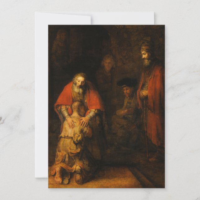 Rückkehr des Prodigal Son durch Rembrandt van Rijn Einladung (Vorderseite)