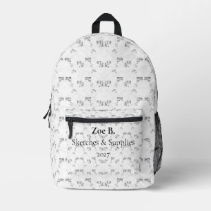 Rückkehr-in-die-Schule Minimal Line Muster Somme Bedruckter Rucksack