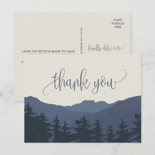 Rückkehr zu den Bergen Danke Postkarte (Vorne/Hinten)