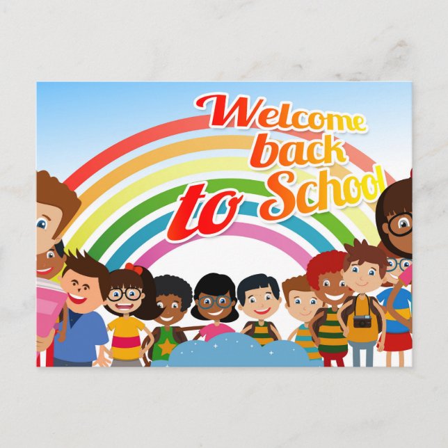 RÜCKKEHR ZU SCHULKINDERN POSTKARTE (Vorderseite)