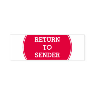 "RÜCKKEHR ZU SENDER" Briefmarke aus selbstfarbenem Permastempel
