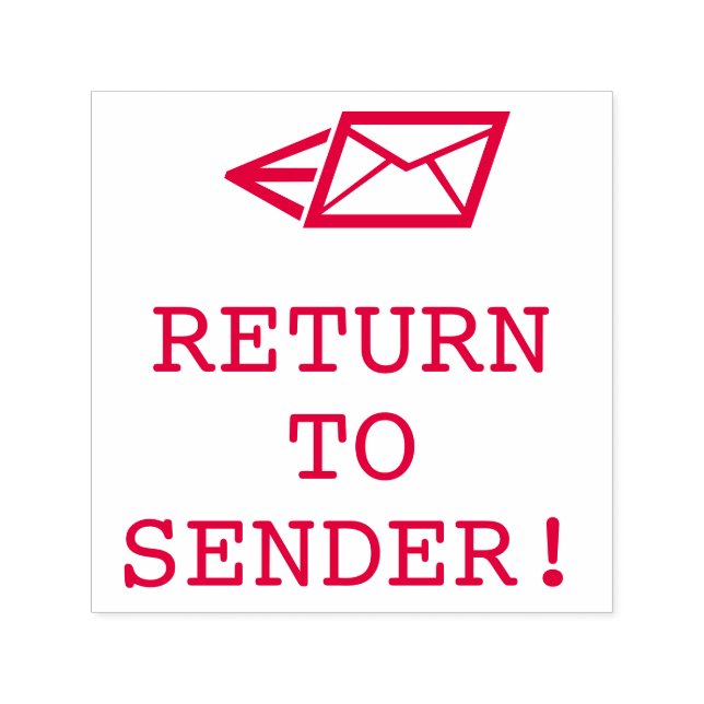 "RÜCKKEHR ZUM SENDER!" + Briefmarke aus Arrow-Kaut Permastempel (Design)