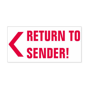 "RÜCKKEHR ZUM SENDER!" + Briefmarke aus Arrow-Kaut Permastempel