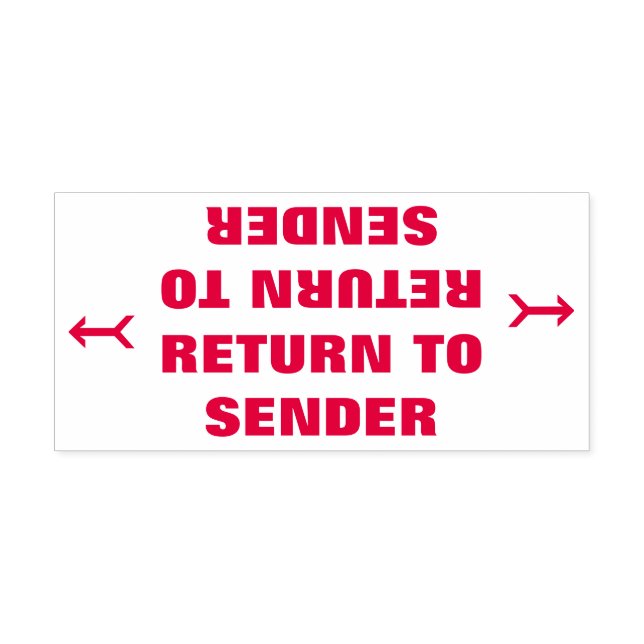 "RÜCKKEHR ZUM SENDER" + Briefmarke aus Arrow-Kauts Permastempel (Design)