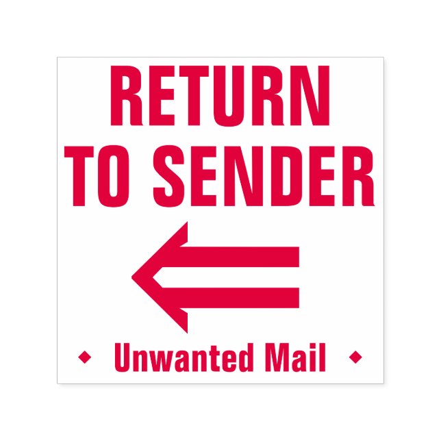 "RÜCKKEHR ZUM SENDER" Briefmarke Permastempel (Design)