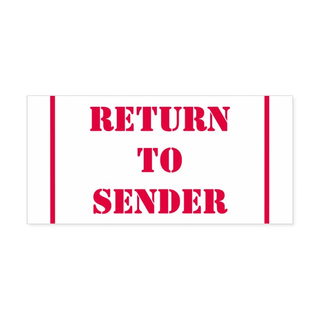 "RÜCKKEHR ZUM SENDER" Briefmarke Permastempel (Design)