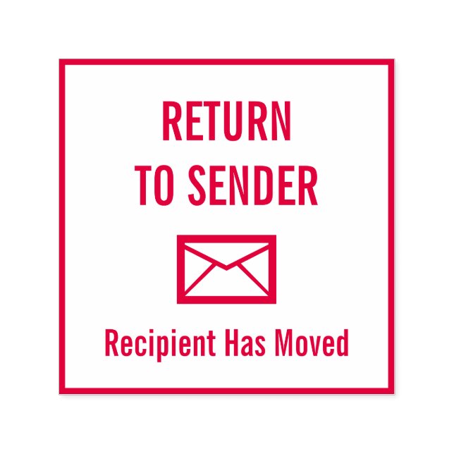 "RÜCKKEHR ZUM SENDER", "Der Empfänger hat sich bew Permastempel (Design)