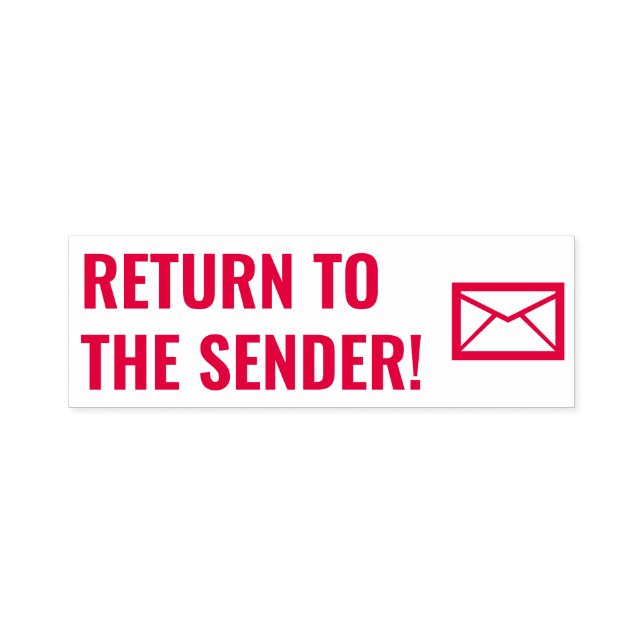 "RÜCKKEHR ZUM SENDER!" + Gummiumschlag-Briefmarke Permastempel (Design)