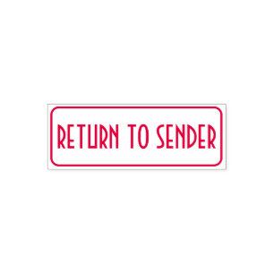 "RÜCKKEHR ZUM SENDER" innerhalb einer Rechteck-Kon Permastempel