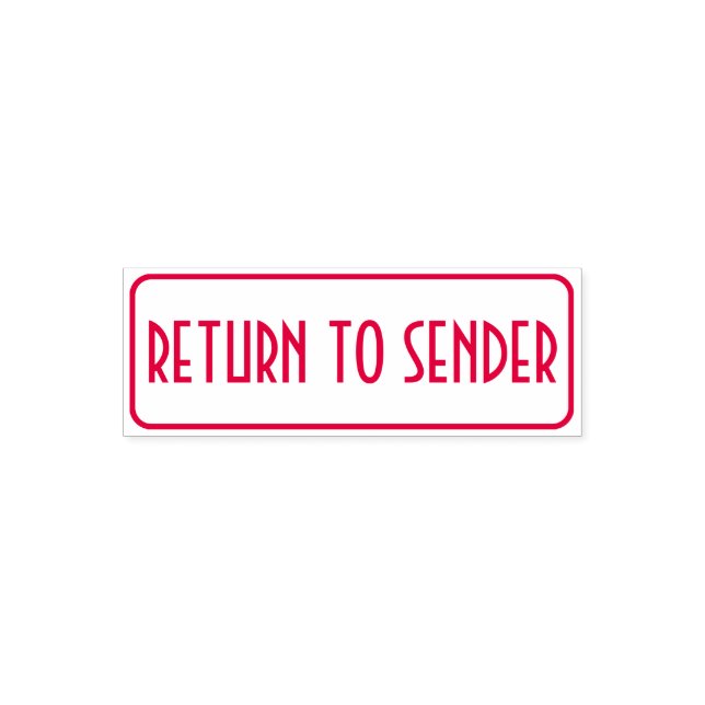 "RÜCKKEHR ZUM SENDER" innerhalb einer Rechteck-Kon Permastempel (Design)