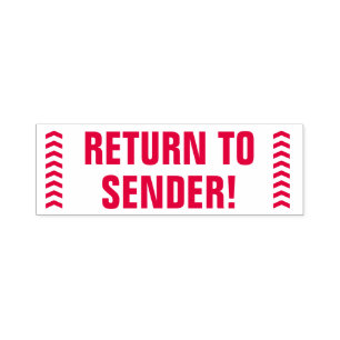 "RÜCKKEHR ZUM SENDER!" & Pfeile Rubber Briefmarke Permastempel