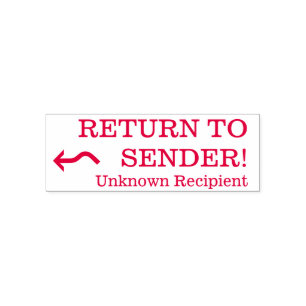 "RÜCKKEHR ZUM SENDER", "Unbekannter Empfänger" Permastempel