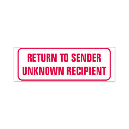 "RÜCKKEHR ZUM SENDER", "UNBEKANNTER EMPFÄNGER", RE PERMASTEMPEL