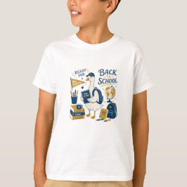 Rückkehr zur Schule Gans Retro Schulmaterial T-Shirt
