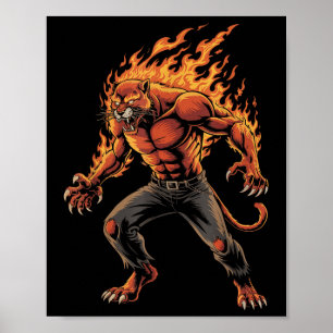 Rückkehr zur Schule Panther Maskottchen Werwolf Ha Poster