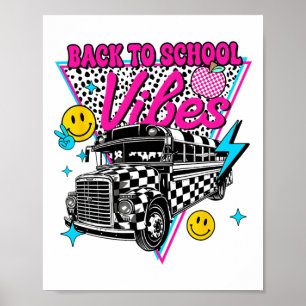 Rückkehr zur Schule Stimmung Schulbus Vorbereitete Poster