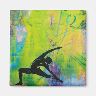 RückKriegers-Yoga-Mädchen-Quadrat-Magnet Magnet