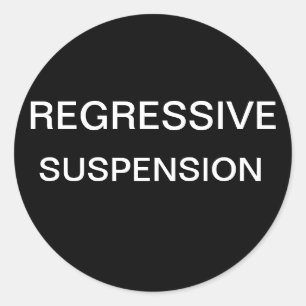 Rückläufige Suspendierung Runder Aufkleber