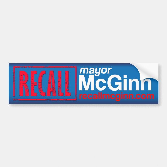 Rückruf-Bürgermeister Mike McGinn Autoaufkleber (Vorne)