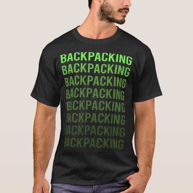 Rucksack-Backpacker mit weißem Hintergrund T-Shirt (Vorderseite)