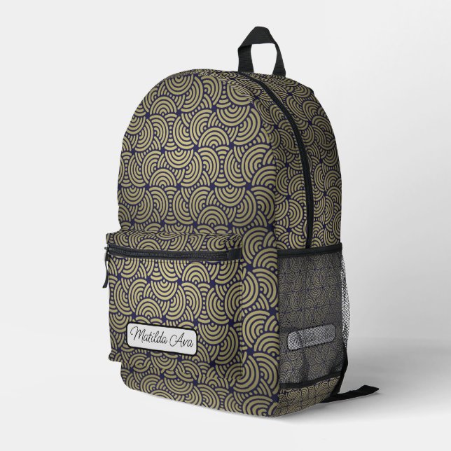 Rucksack drucken - Jugendstil-Halbkreis (Rückseitige Ecke Rechts)