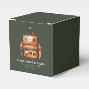 Rucksack + Flaschen Grüne Woodland Babydusche Geschenkschachtel
