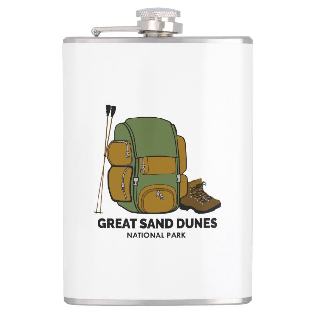 Rucksack für den Nationalpark Great Sand Dunes Flachmann (Vorderseite)