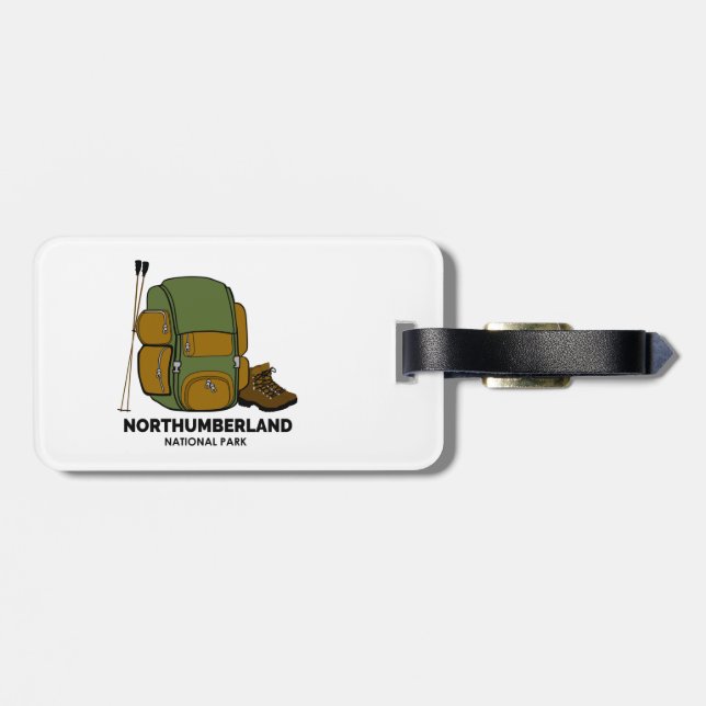 Rucksack für den Nationalpark Northumberland Gepäckanhänger (Rückseite horizontal)