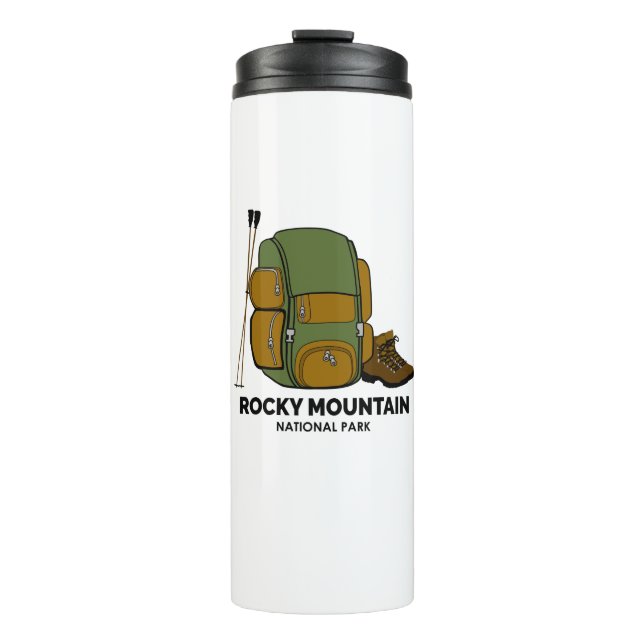 Rucksack für den Nationalpark Rocky Mountains Thermosbecher (Vorderseite)
