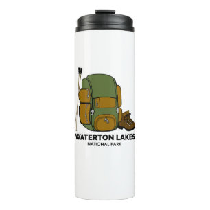 Rucksack für den Nationalpark Waterton Seen Thermosbecher