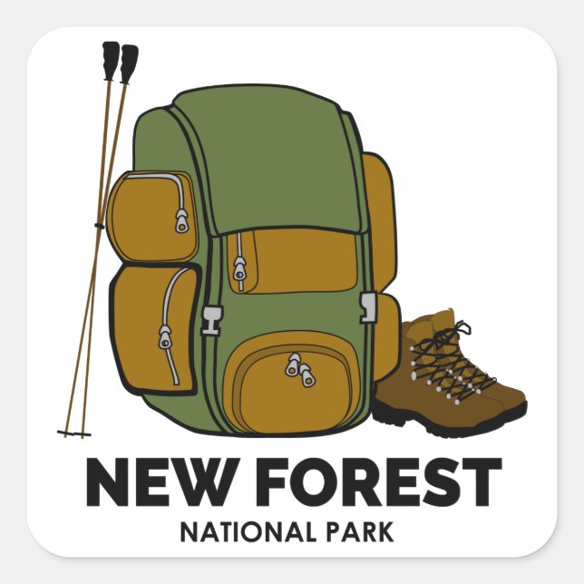 Rucksack für den neuen Nationalpark Quadratischer Aufkleber (Vorderseite)