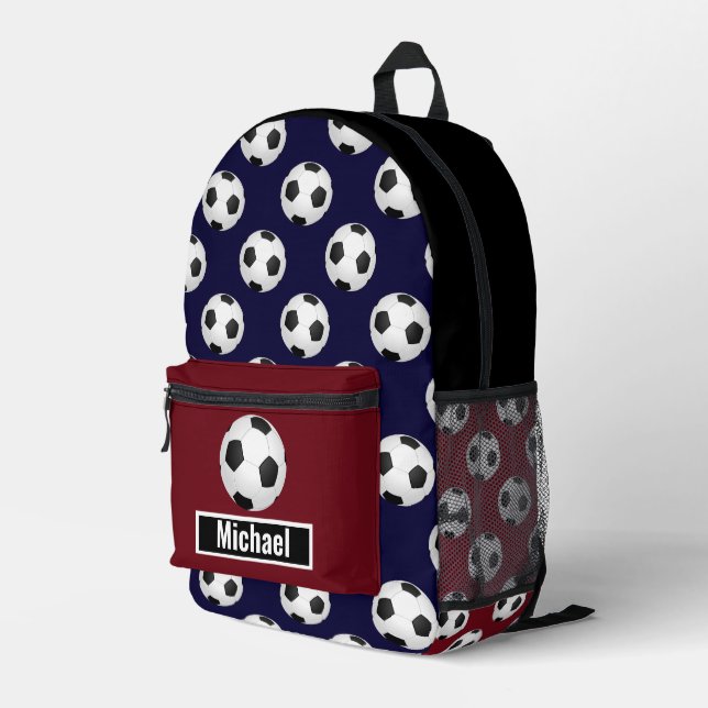 Rucksack für Fußballjungen in den Farben der ameri (Rückseitige Ecke Rechts)