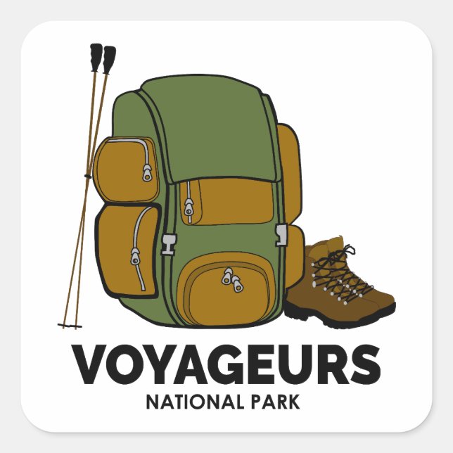 Rucksack für Voyageurs Nationalpark Quadratischer Aufkleber (Vorderseite)