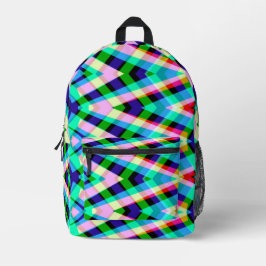 Rucksack, kariertes Zackenmuster Bedruckter Rucksack