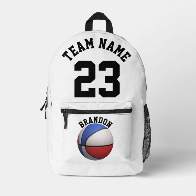 Rucksack Kinder Basketball Sport Schule B & W alle (Vorderseite)