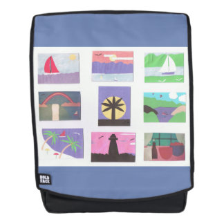 Rucksack mit farbenfrohen Nature Designs