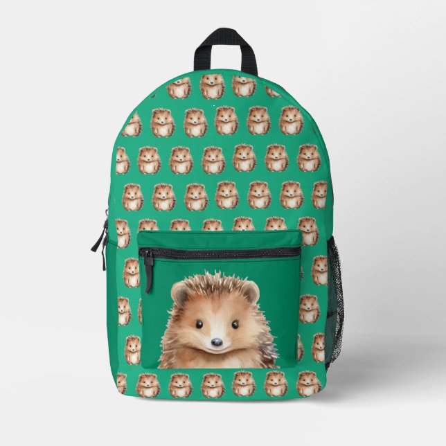 Rucksack mit grünem Igel niedlich (Vorderseite)